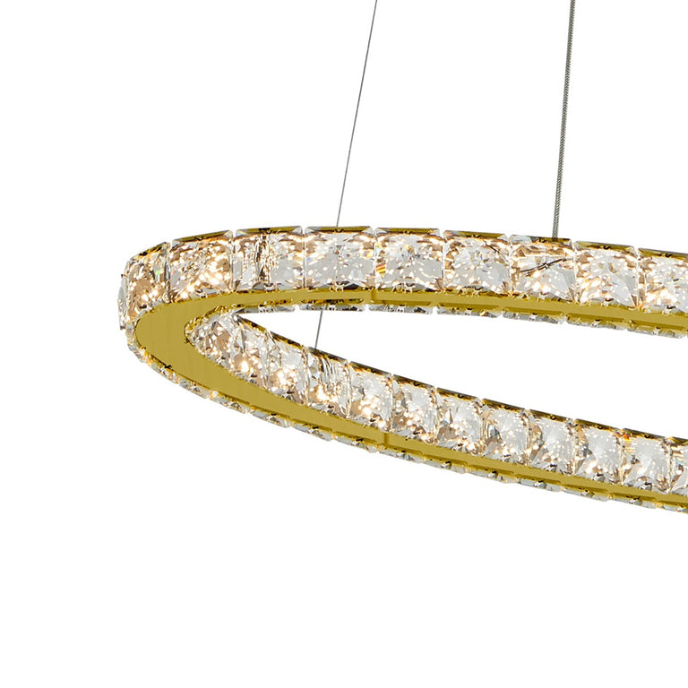 Jewel Crystal 1500 LED Pendant Gold / Tri-Colour