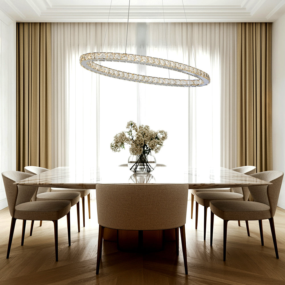Jewel Crystal 1500 LED Pendant Chrome / Tri-Colour