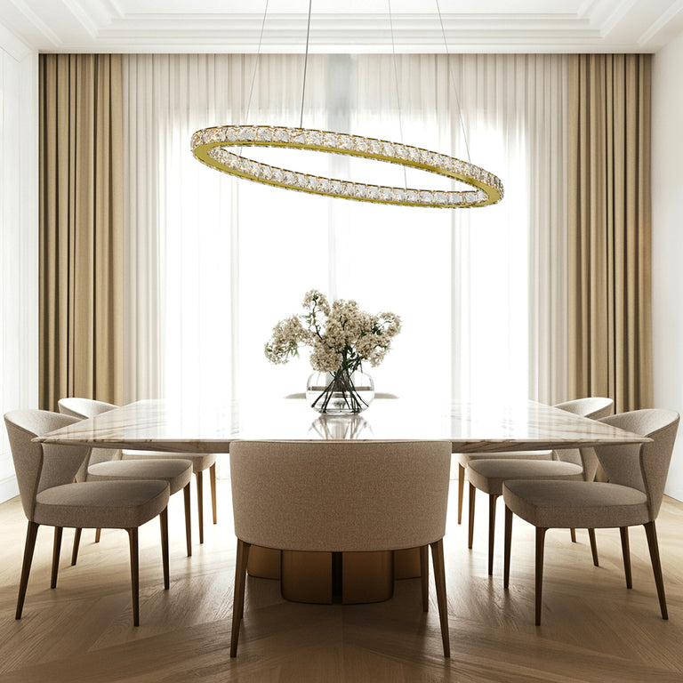 Jewel Crystal 1500 LED Pendant Gold / Tri-Colour