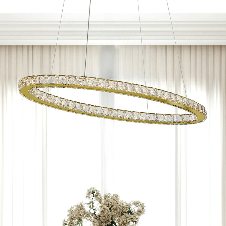 Jewel Crystal 1500 LED Pendant Gold / Tri-Colour