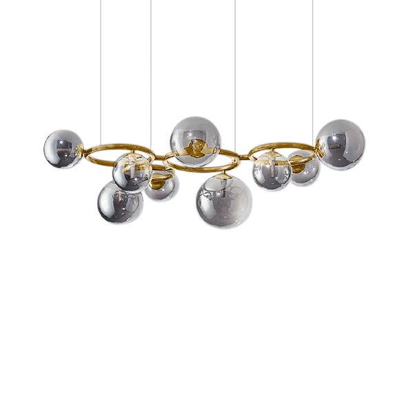 Jupiter 9 Light Pendant Gold / Smoke