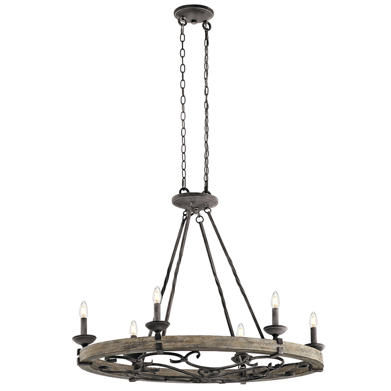Taulbee 6 Light Oval Chandelier Weathered Zinc - KL/TAULBEE/6ISLE