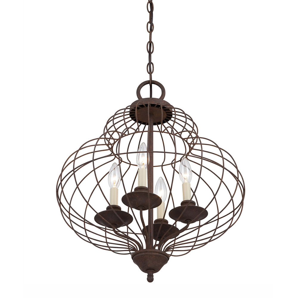 Laila 4 Light Chandelier Rustic Antique Bronze - QZ/LAILA4B