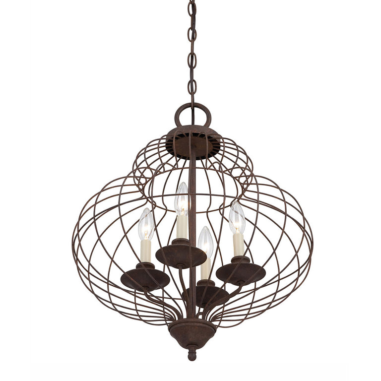 Laila 4 Light Chandelier Rustic Antique Bronze - QZ/LAILA4B