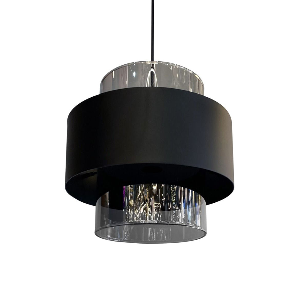Layla 30 Cylindrical Pendant Light Black