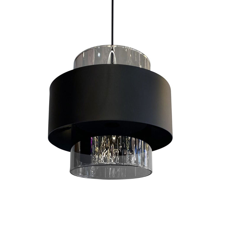 Layla 30 Cylindrical Pendant Light Black