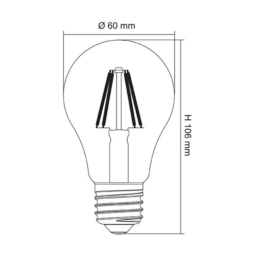 Filament Clear GLS 4W E27 Dimmable LED Globe / Daylight - LG5/50E27D/C