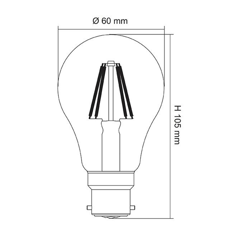 Filament Clear GLS 4W B22 Dimmable LED Globe / Daylight - LG5/50B22D/C