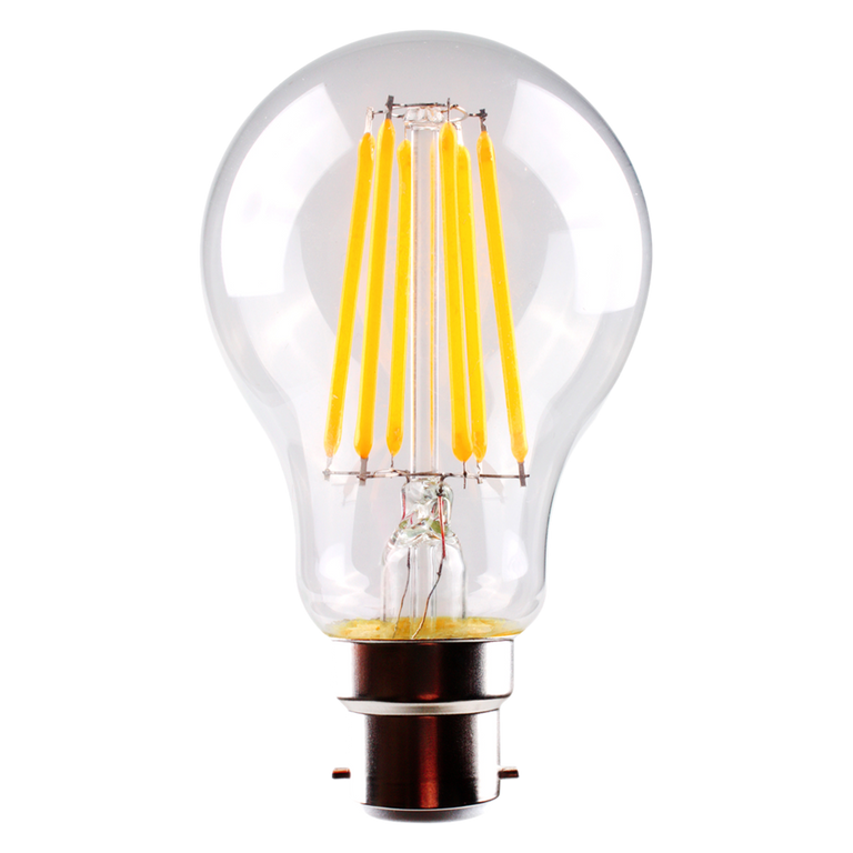 Filament Clear GLS 8W B22 Dimmable LED Globe / Warm White - LG9/27B22D/C