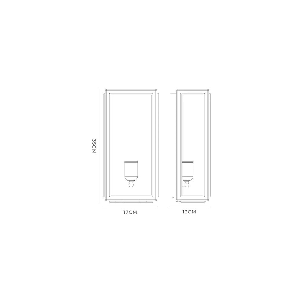 Lille Medium Wall Light Old Bronze / Clear IP44