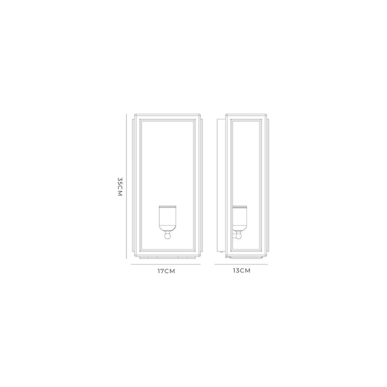 Lille Medium Wall Light Old Bronze / Clear IP44