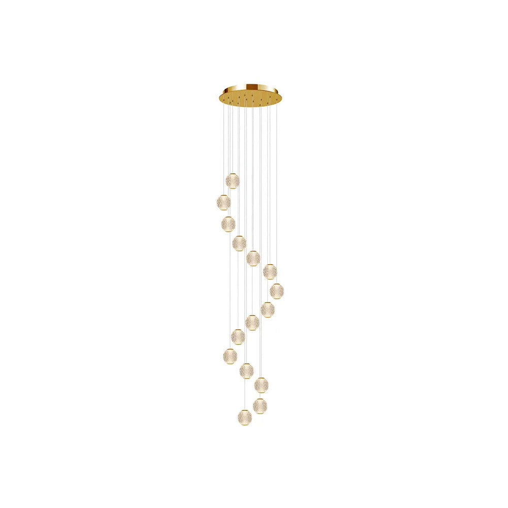 London 15 Light LED Pendant Gold