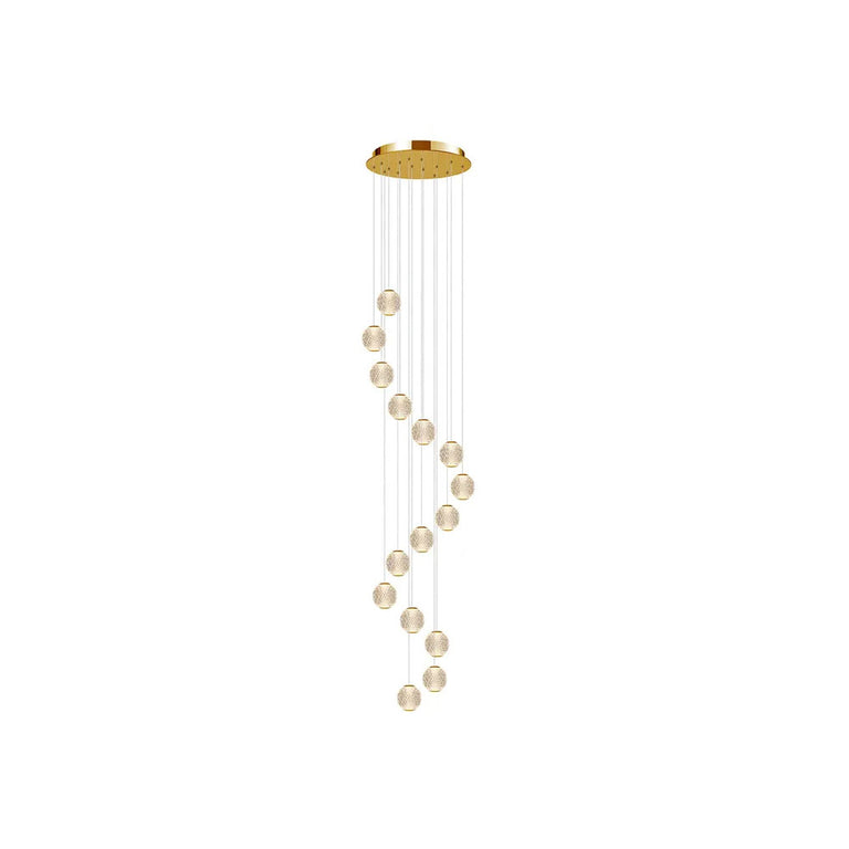 London 15 Light LED Pendant Gold