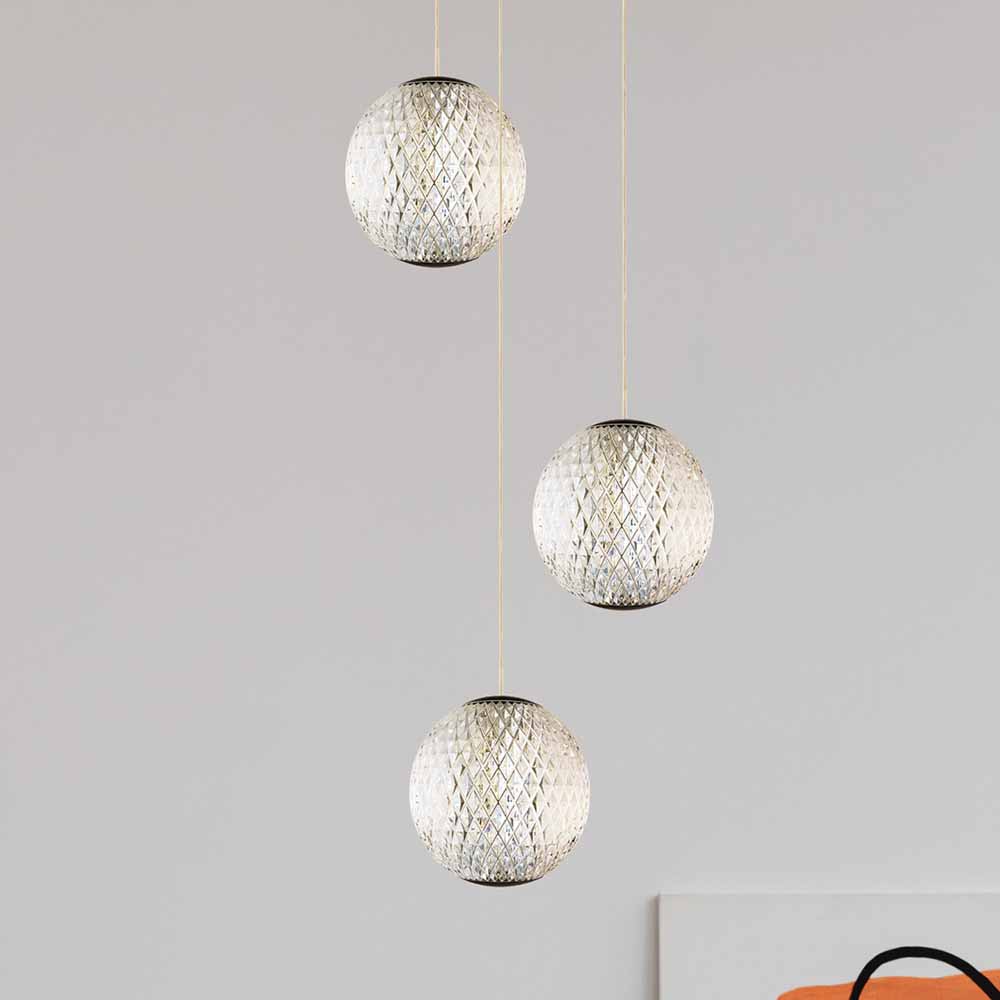 London 3 Light LED Pendant Black / Cool White