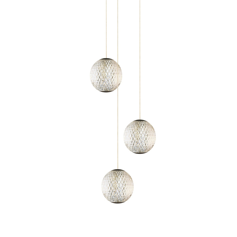 London 3 Light LED Pendant Black / Warm White