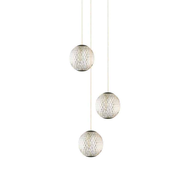 London 3 Light LED Pendant Black / Warm White