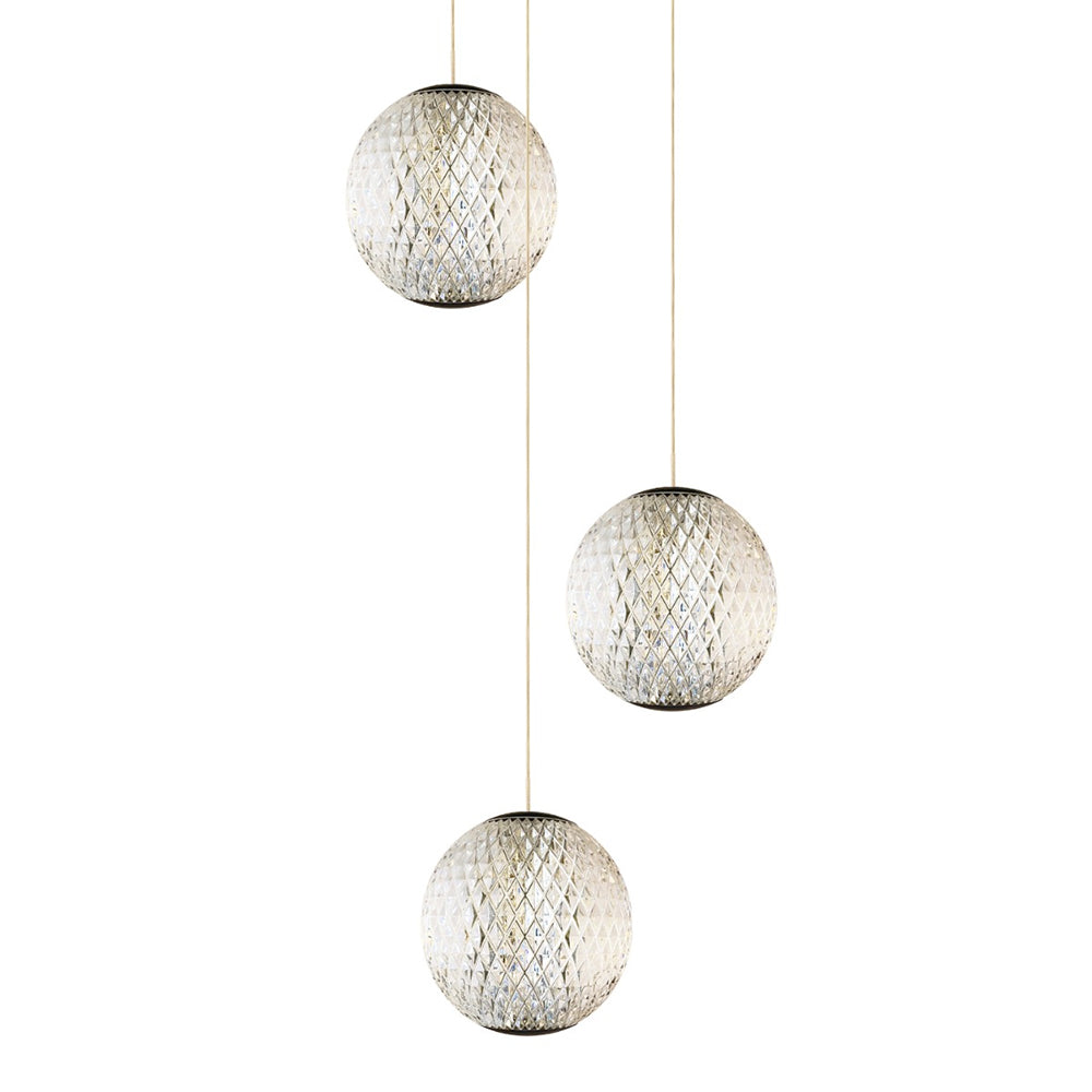London 3 Light LED Pendant Black / Warm White