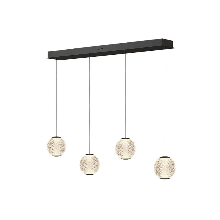 London 4 Light LED Bar Pendant Black / Cool White