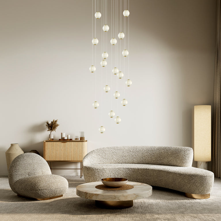London 20 Light 105 LED Pendant Gold