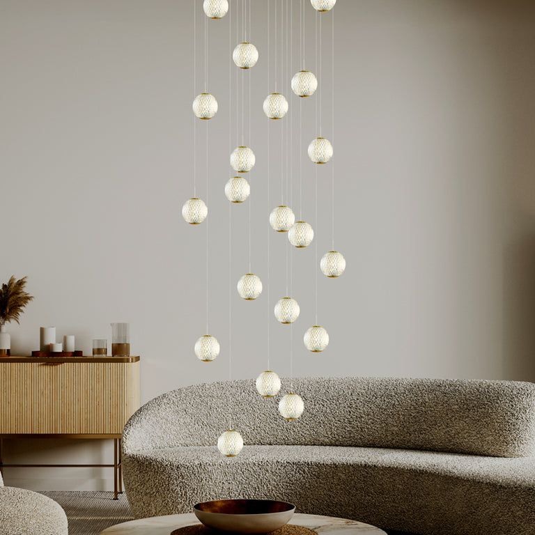 London 20 Light 105 LED Pendant Gold
