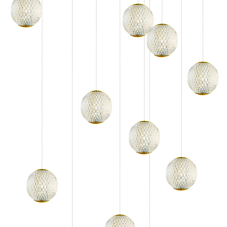 London 20 Light 105 LED Pendant Gold