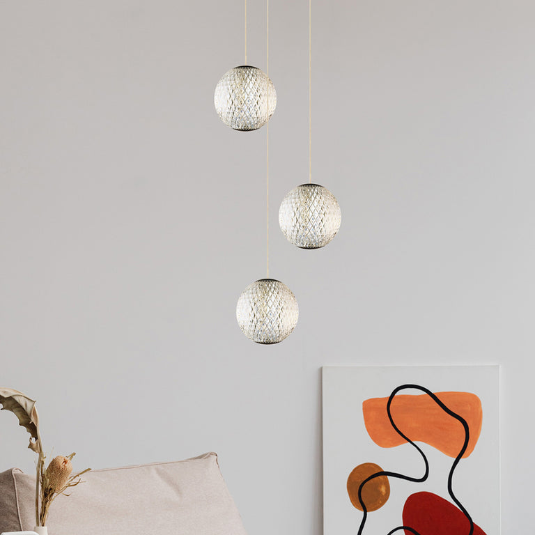 London 3 Light LED Pendant Black / Warm White