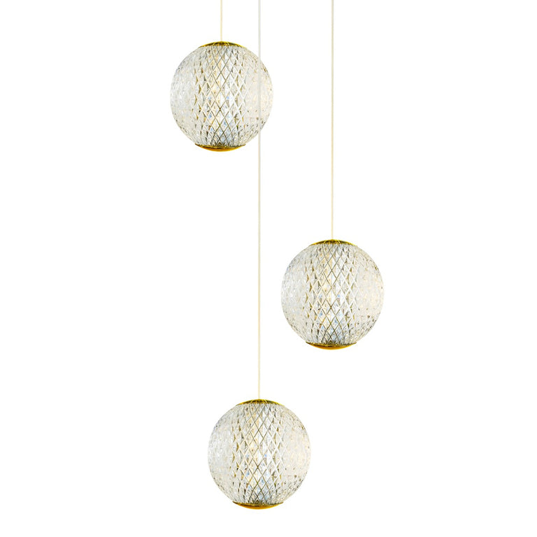 London 3 Light LED Pendant Gold / Warm White