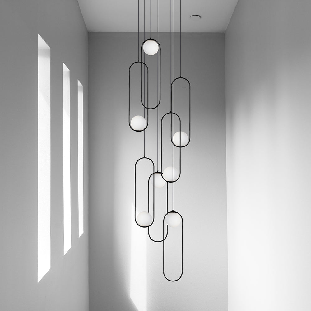 Lucy 7 Light Pendant Black