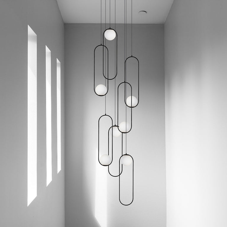 Lucy 7 Light Pendant Black