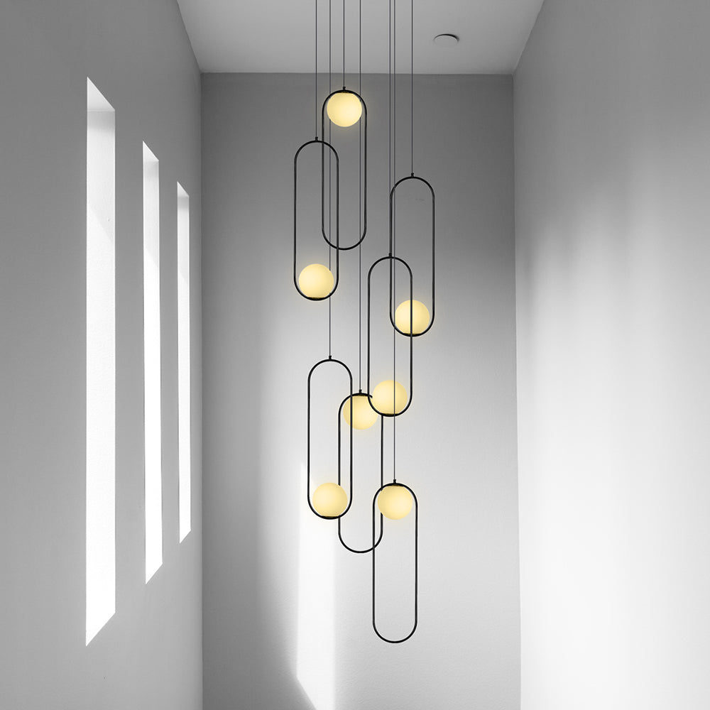 Lucy 7 Light Pendant Black
