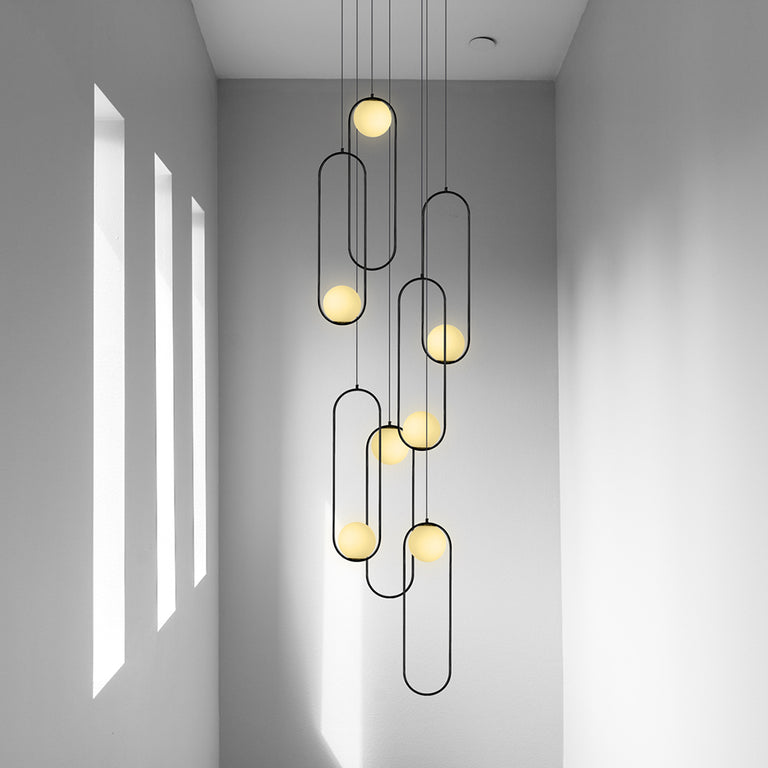 Lucy 7 Light Pendant Black