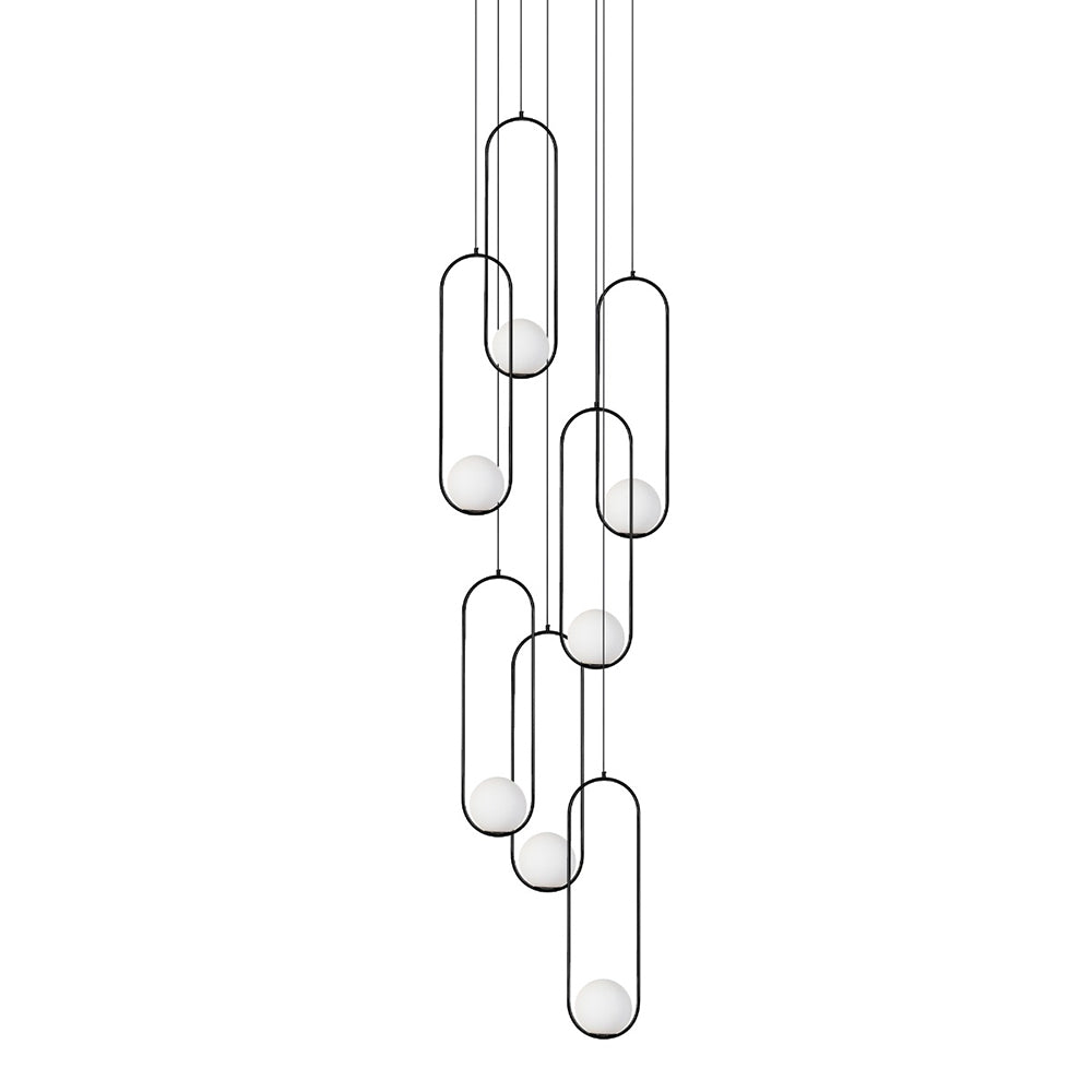 Lucy 7 Light Pendant Black