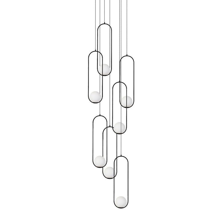 Lucy 7 Light Pendant Black