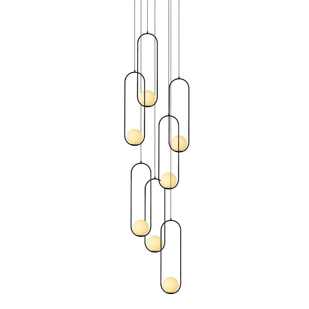 Lucy 7 Light Pendant Black