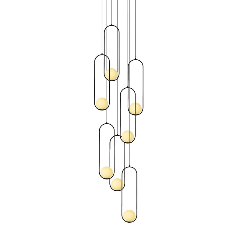 Lucy 7 Light Pendant Black