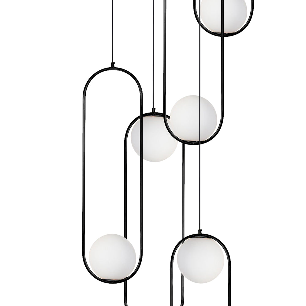 Lucy 7 Light Pendant Black