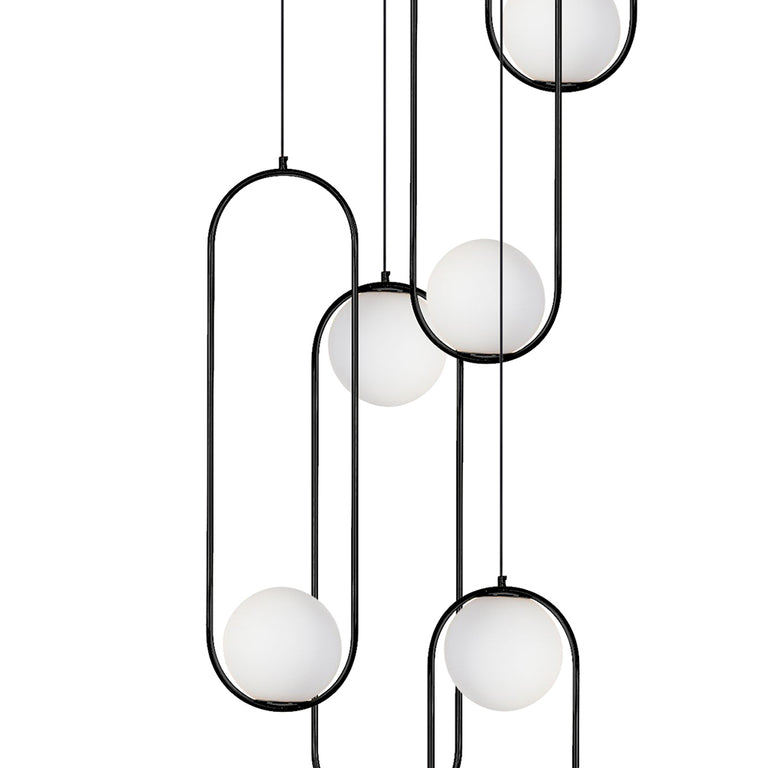 Lucy 7 Light Pendant Black