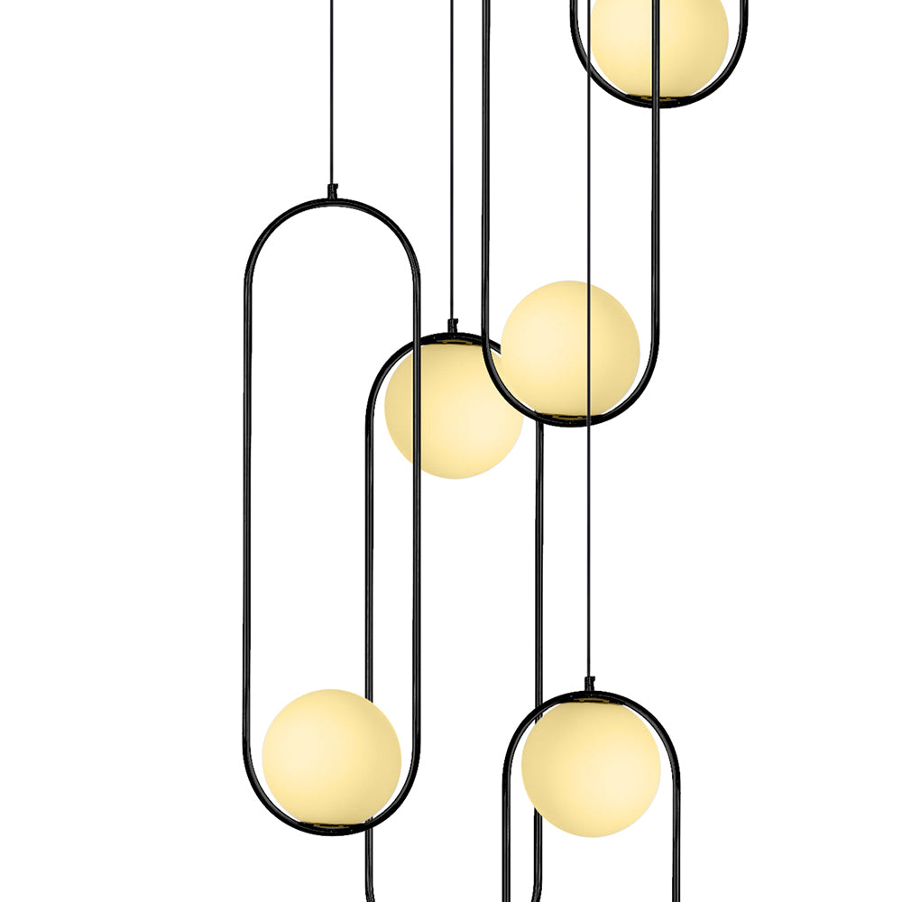 Lucy 7 Light Pendant Black