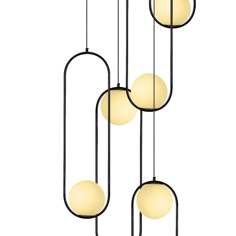 Lucy 7 Light Pendant Black