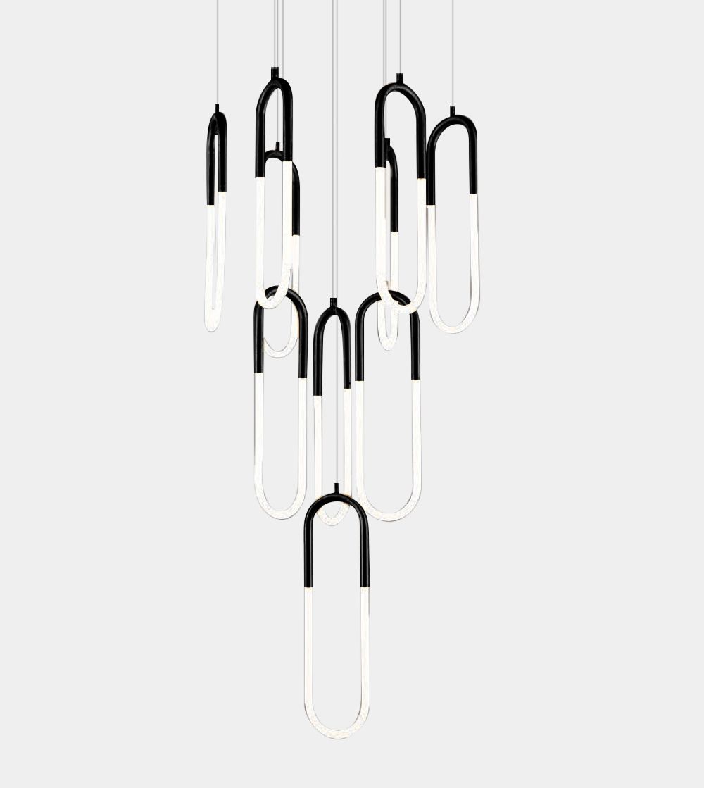 Magnet 10 Light 80W LED Pendant Black / Warm White