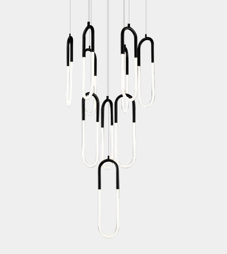 Magnet 10 Light 80W LED Pendant Black / Warm White