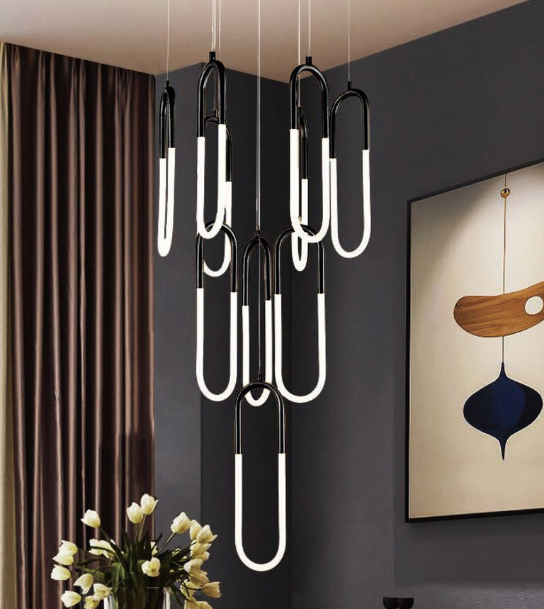 Magnet 10 Light 80W LED Pendant Black / Warm White