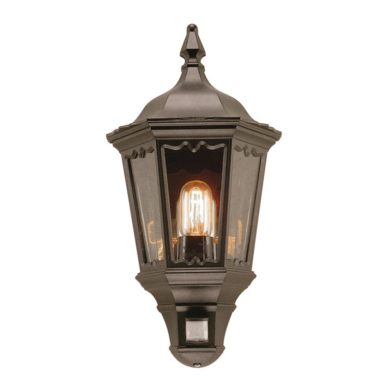 Medstead Half Lantern With Pir Sensor Black - MD7-PIR-BLACK