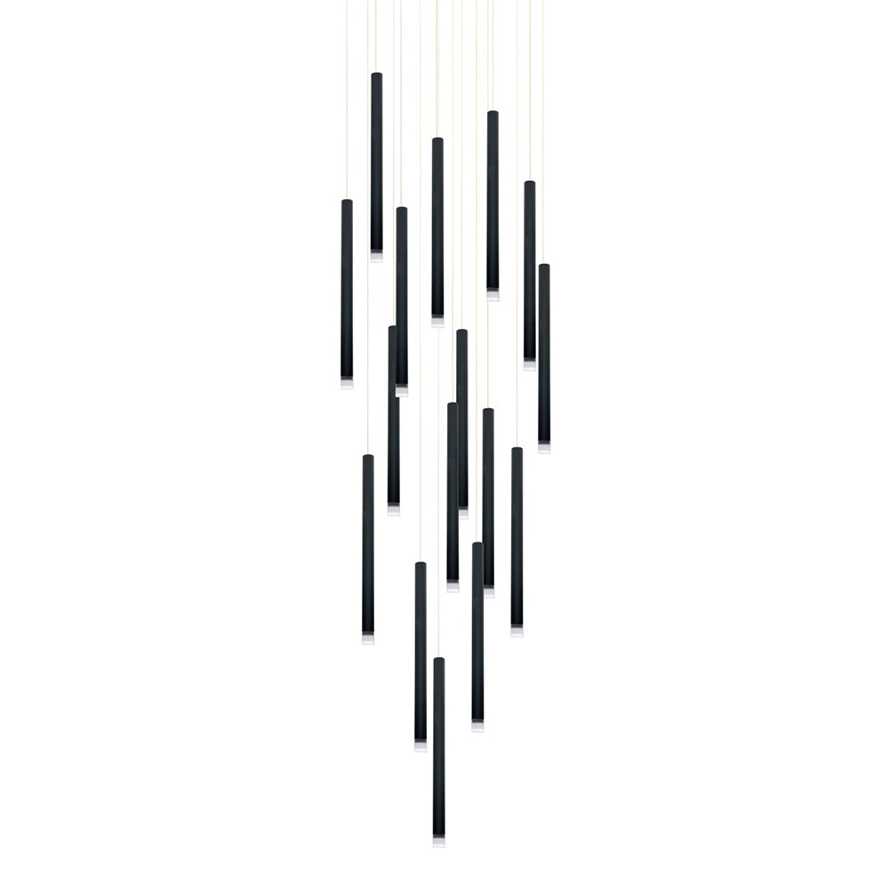 Metero 16 Light LED Pendant Black