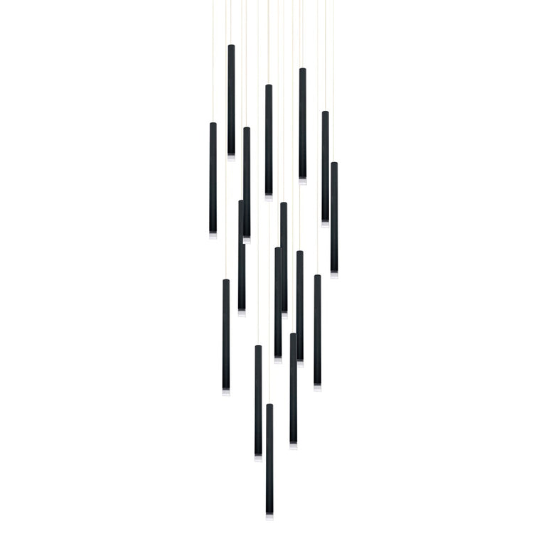 Metero 16 Light LED Pendant Black