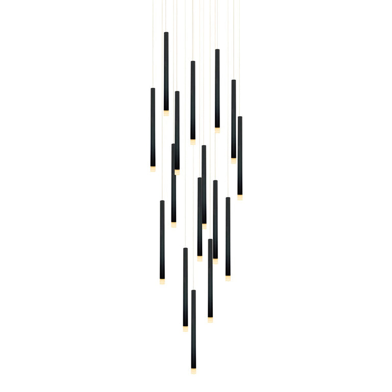 Metero 16 Light LED Pendant Black