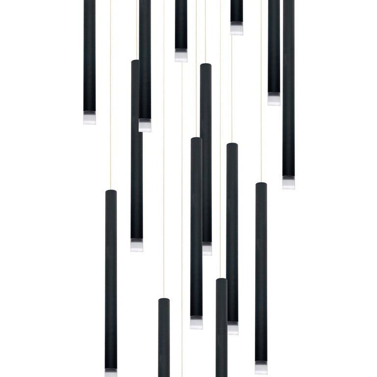 Metero 16 Light LED Pendant Black