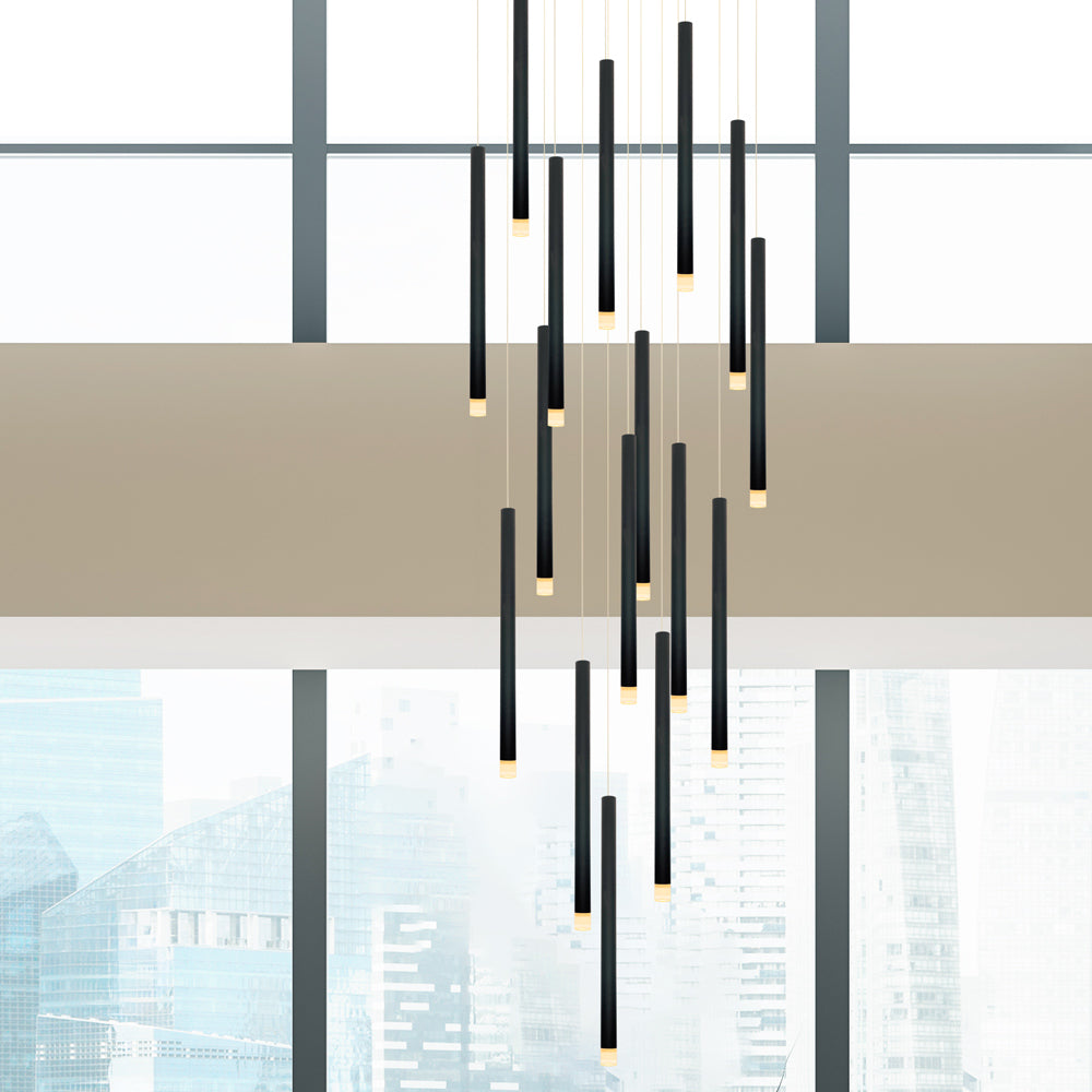 Metero 16 Light LED Pendant Black