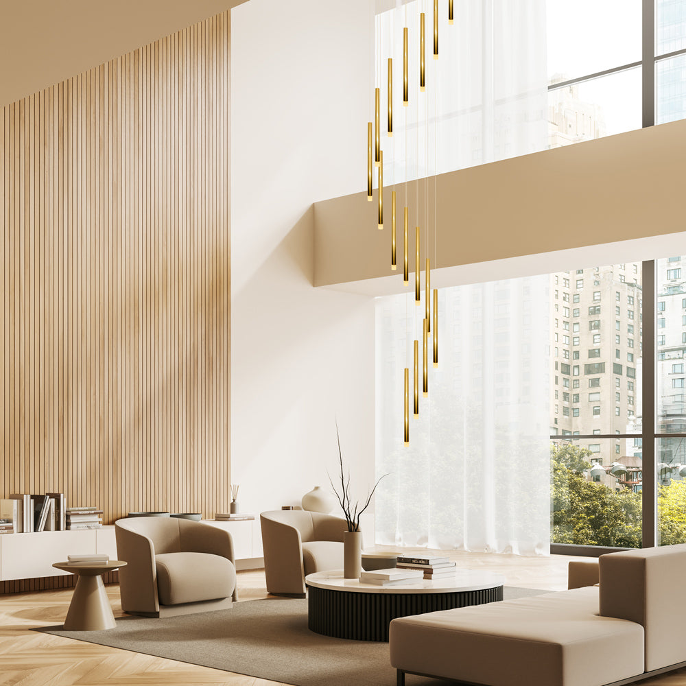 Metero 16 Light LED Pendant Gold