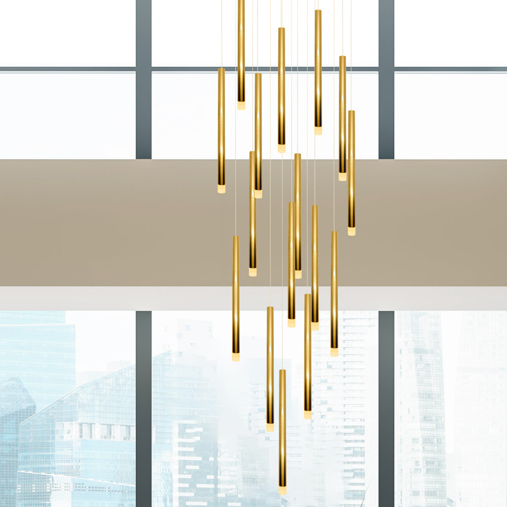 Metero 16 Light LED Pendant Gold